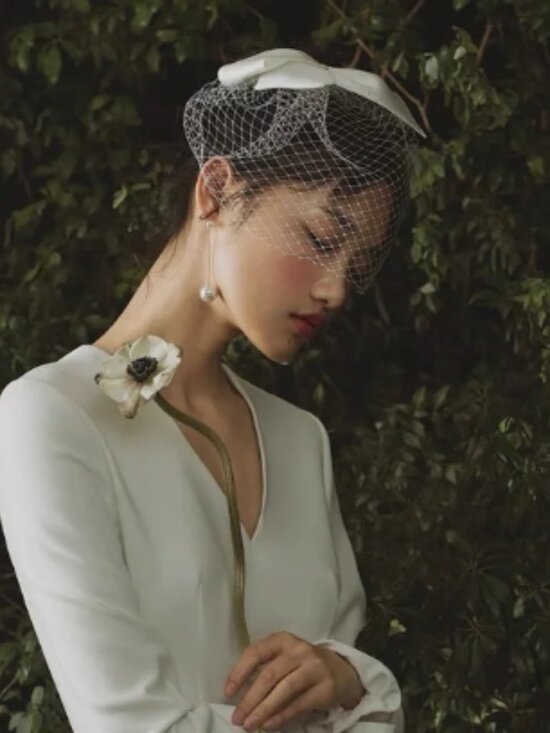 Wedding Veil French Netting Birdcage Headband